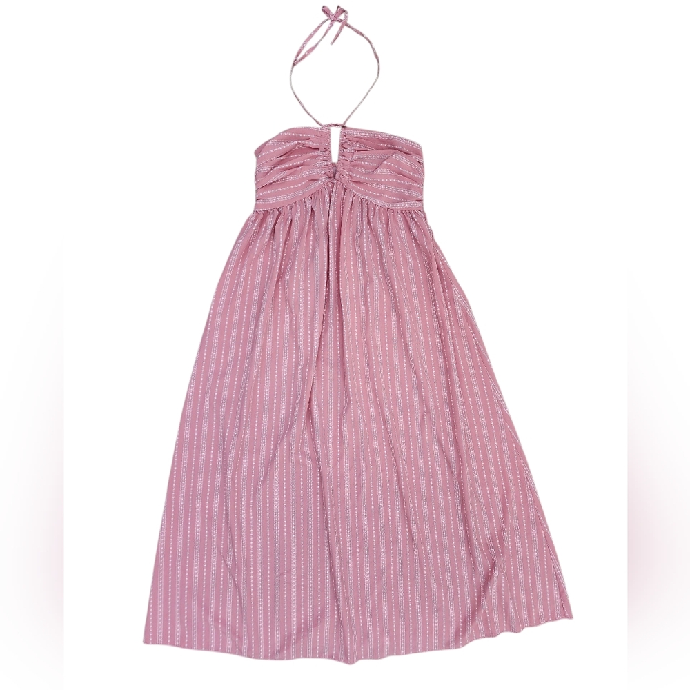 Shein Pink Striped Halter/Tube Convertible Mini Dress - Size XS